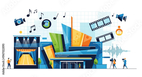 Modern Arts Center Building with Creative Elements.