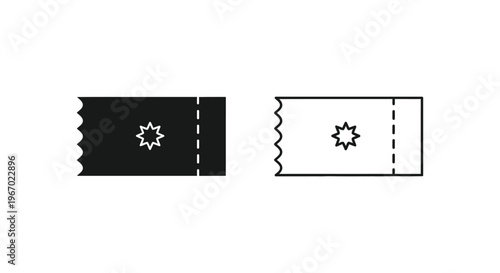 a pair of movie tickets with a star on them Vector