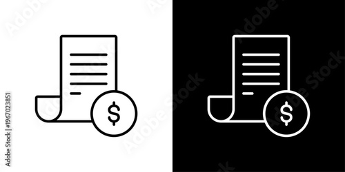 Receipt Icon Sheet Black And White