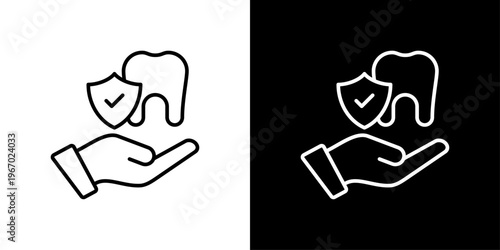 Dental Care Icon Sheet Black And White
