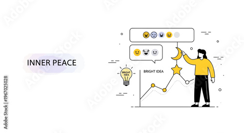 Woman Managing Her Mental Health and Inner Peace With Mood Tracker