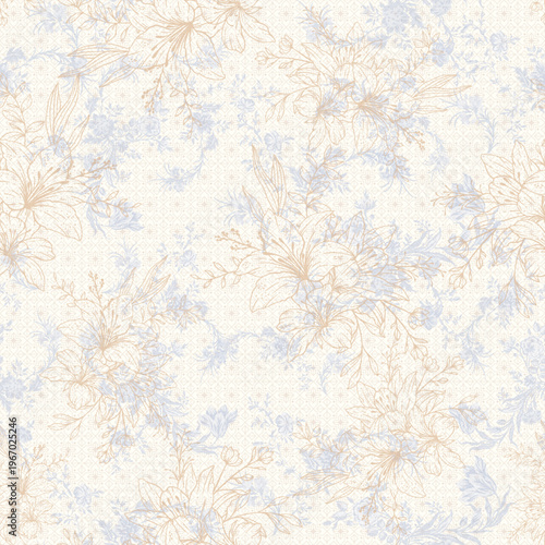 Foto Seamless classic toile de fleur