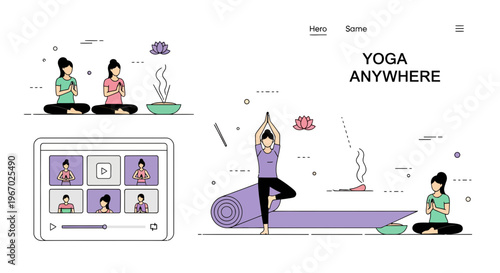 Yoga training online web page for women wellness health fitness gym