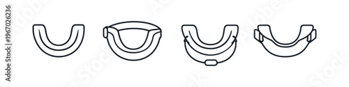 Collection of four different mouthguard designs for sports protection