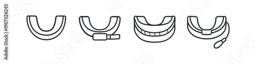 Collection of mouthguard icons for sports and dental protection