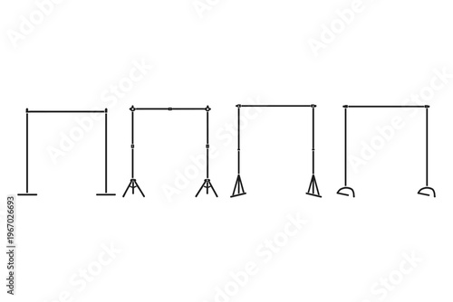 Collection of different backdrop stand designs for photography and events