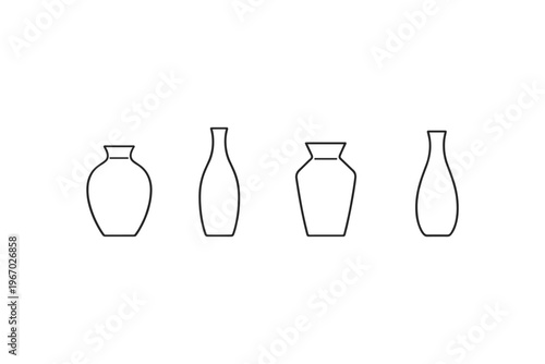 Collection of four distinct vase outlines on a clean white background