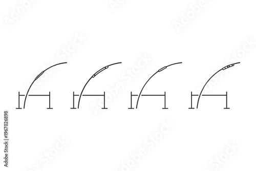 Diagram illustrating the progression of a medical device along a curved path