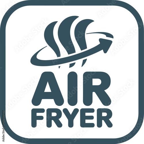 Modern Air Fryer Icon for Healthy Cooking and Kitchen Appliance Branding