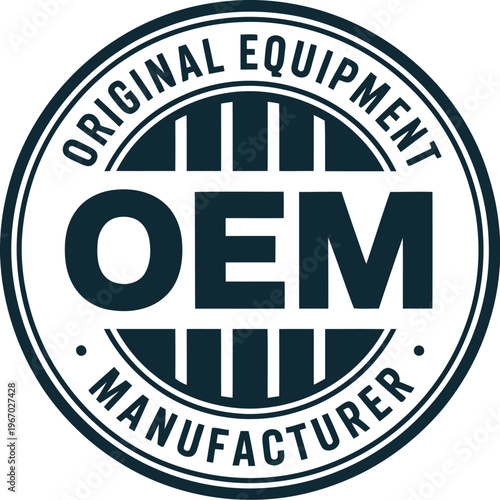 OEM Original Equipment Manufacturer Badge Logo Vector for Industrial and Automotive Branding