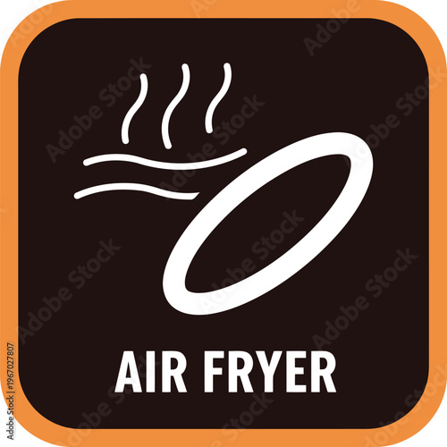 Air Fryer Icon Symbol for Healthy Cooking and Kitchen Appliance Labeling