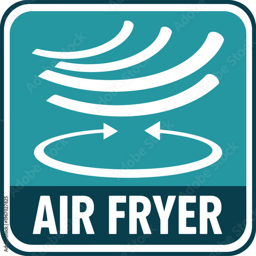 Modern Air Fryer Icon for Healthy Cooking Appliances and Kitchen Technology