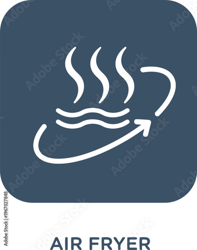 Air Fryer Icon Vector Illustration for Kitchen Appliance User Interface and Cooking Apps