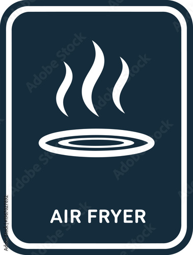 Air Fryer Icon Vector Illustration for Kitchen Appliance Label or Cooking Guide