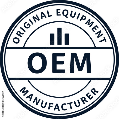 OEM Original Equipment Manufacturer Badge Icon – Vector Emblem for Industrial and Automotive Branding