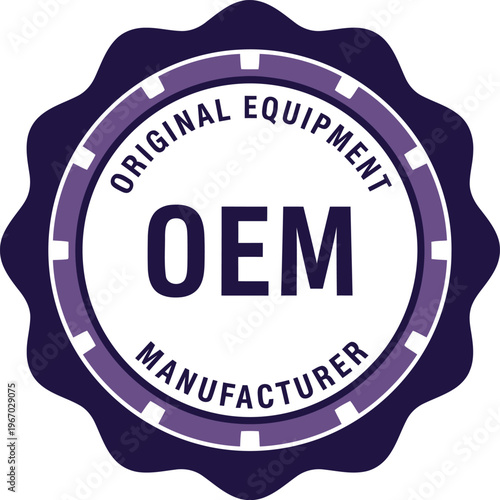 OEM Original Equipment Manufacturer Badge Icon Vector for Industrial and Automotive Branding