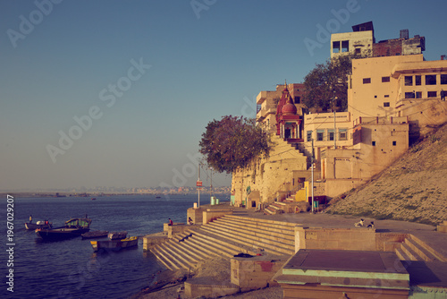 Cityscape of Varanasi at Ganges river, Uttar Pradesh, India