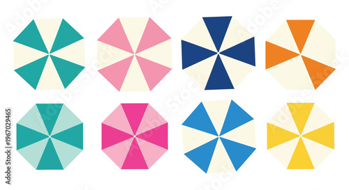 Colorful geometric shapes arranged in a visually appealing vector graphic design