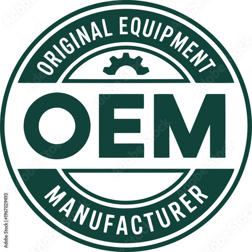 OEM Original Equipment Manufacturer Badge Icon for Industrial and Automotive Branding