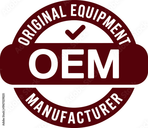 OEM Original Equipment Manufacturer Badge Icon for Industrial and Automotive Branding