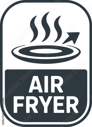 Air Fryer Icon Vector Badge for Healthy Cooking and Kitchen Appliance Labeling