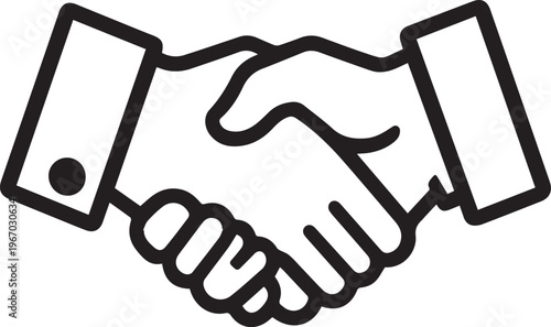Handshake icon signifying agreement, partnership, and successful collaboration, perfect for illustrating deals, business, or cooperation.