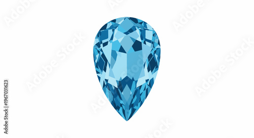 Faceted pear-shaped blue gemstone