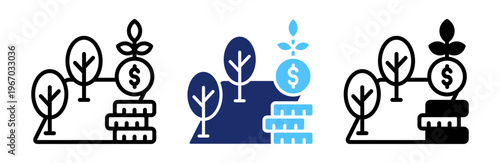 Land Investment Icon Collection Glyph & Mixed Style 