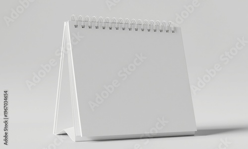 Blank Desk Calendar Mockup on White Background