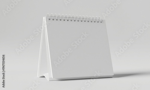 Blank Desk Calendar Mockup on White Background