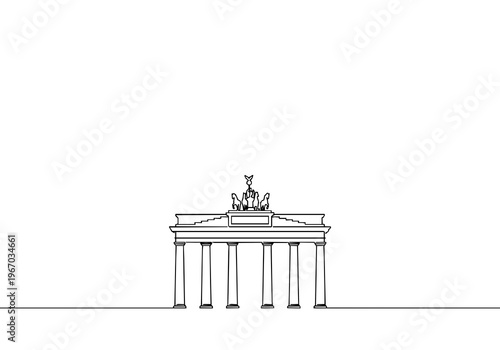 Berlin Brandenburg Gate Monoline Architecture Skyline Background