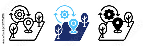 Land Development Icon Collection Glyph & Mixed Style 