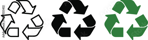 : Recycle sign eco environment symbol set