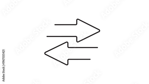 Arrows horizontal opposing directions with black outline on white background, symbolizing exchange or movement