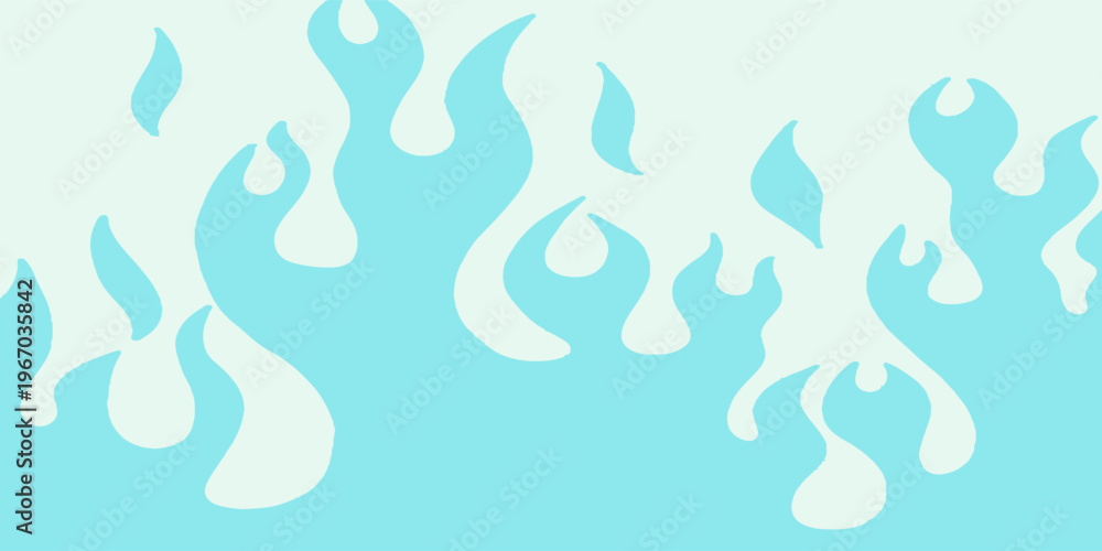 Fototapeta premium Abstract Blue Flame Background Pattern With Soft Aqua Fire Shapes And Fluid Decorative Design