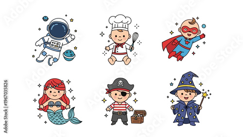 Cute Cartoon Superheroes and Fantasy Characters Collection for Children's Books