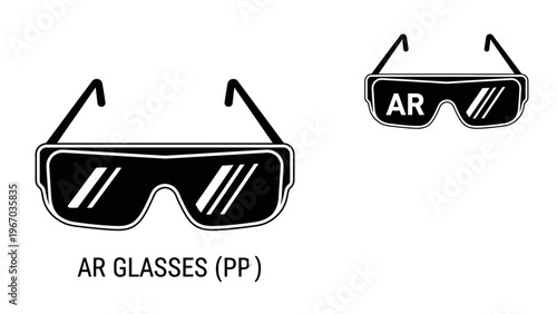 Design of AR Glasses Icon Illustration for Augmented Reality Wearable Devices