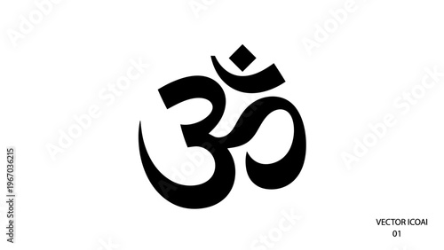 Elegant Black and White Om Symbol Representation Reflecting Spirituality and Meditation Culture
