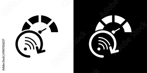 Bandwidth Icon Sheet Black And White