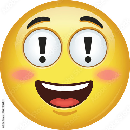 Excited Blushing Emoji Shocked Design