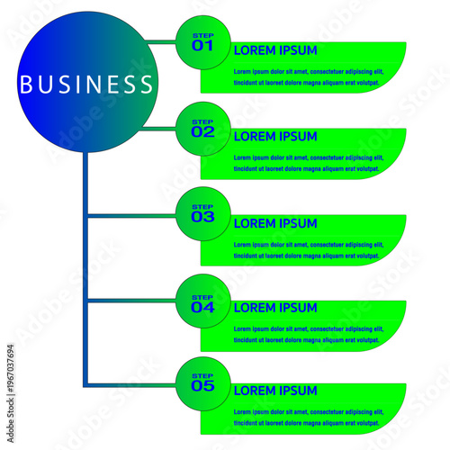 Business Infographic: A concise infographic presenting a step-by-step business plan, offering a clear visual representation for effective communication.