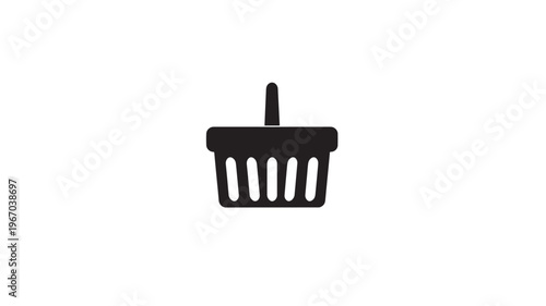 Shopping basket icon with a handle, representing commerce and online purchasing on a clean white background.