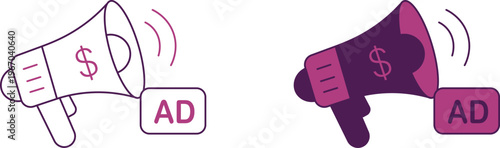 Paid Advertisement icon set, vector illustration.