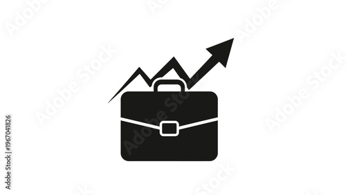 Business growth concept with increasing financial success symbolized by rising arrow over a