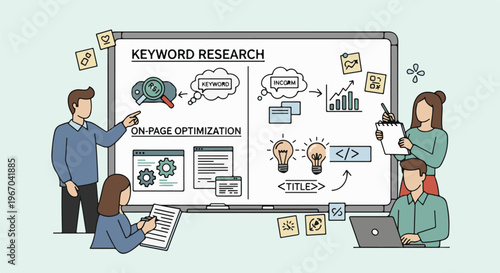 Teamwork on keyword research and on-page optimization for SEO