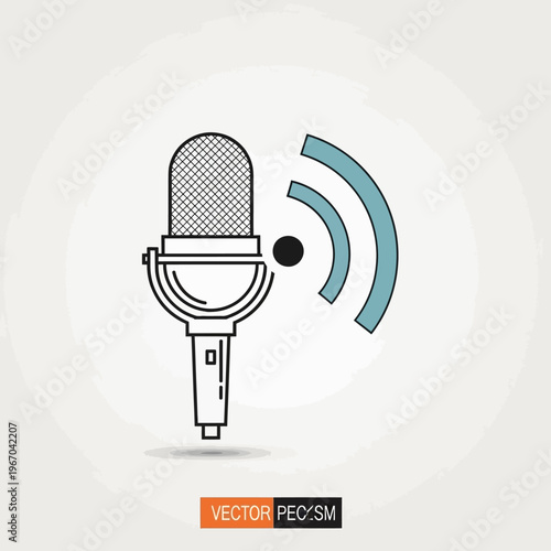 Microphone emits RSS signal for podcast recording