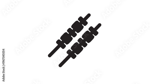 Skewers food icon with black simple design, representing grilled food items on sticks and outdoor dining.