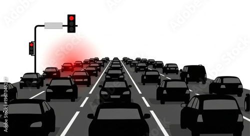 Traffic Jam Red Light Congestion Cars Highway.