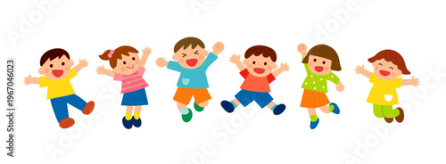 ジャンプする子供たち