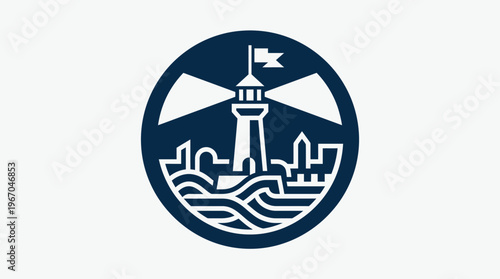 Minimalist Lighthouse Logo Design